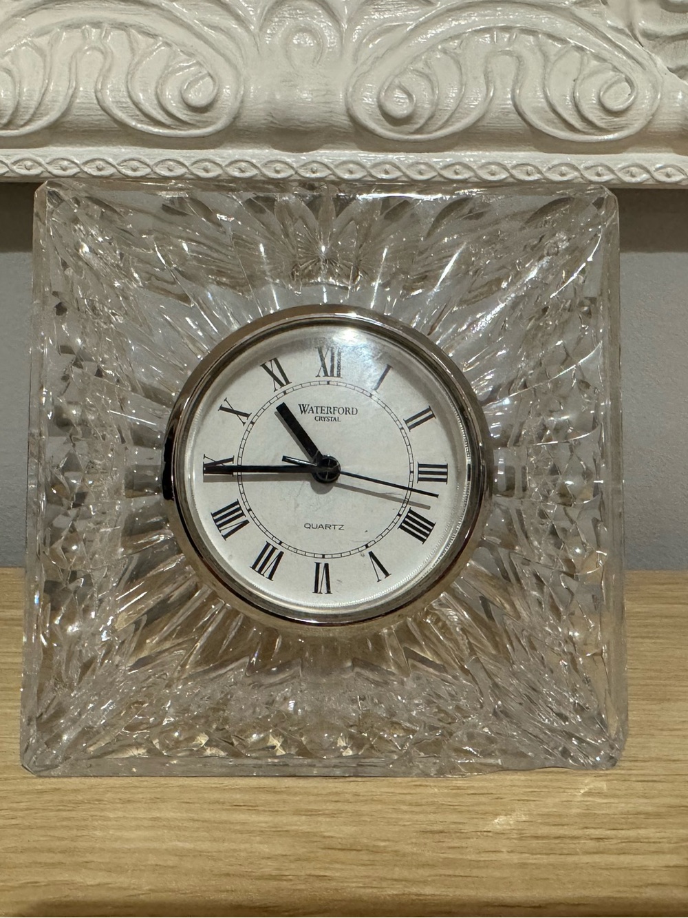 Waterford Crystal 5” By 5” Mantle Clock Mid 20th Century Untested Heavy